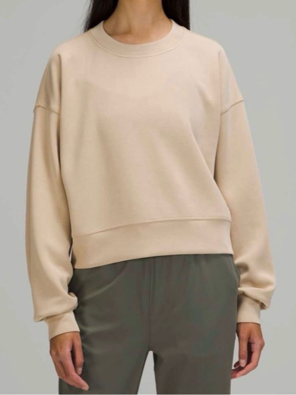 Lululemon perfectly oversized cropped crew softstreme- trench
